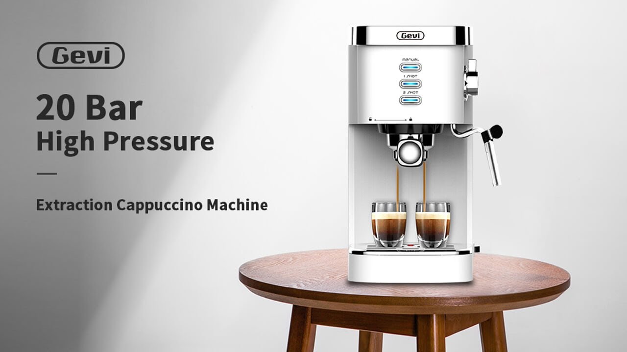 Gevi Espresso and Cappuccino Maker with Milk Frother – GEVI