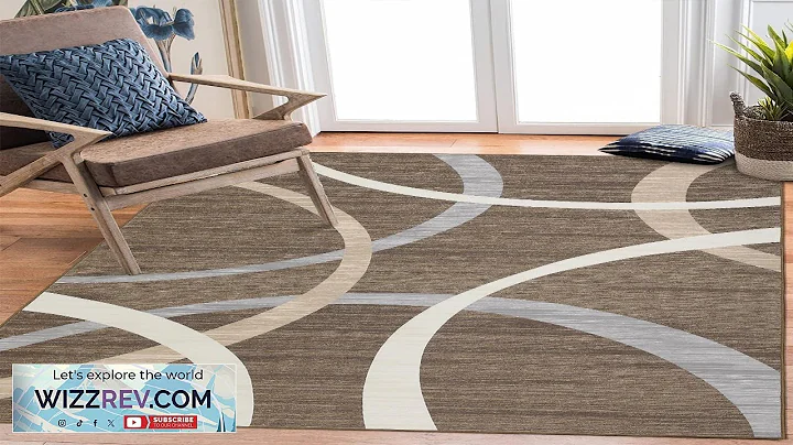 Garvee Washable Area Rug 8x10 Large Rug Modern Rugs Brown Abstract Rugs