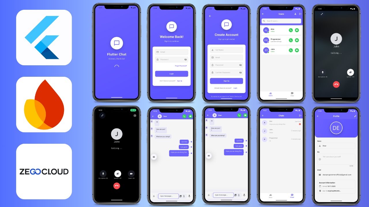 Complete Chat App in Flutter with Firebase & ZegoCloud | Real-Time Messaging + Voice/Video Calls