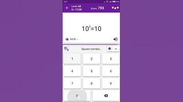 Math Tricks - Training mode - square numbers between 10 and 19 - level 062 (Number Keyboard)