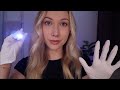 Asmr unusual crinkly glove exam  face touching light glove sounds