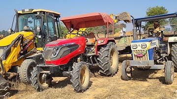 JCB 3DX Backhoe Eco Machine Loading Mud In Mahindra 4wd Tractor And Swaraj Tractor Trolley | Jcb 3dx