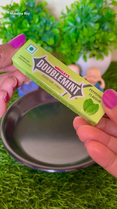 DOUBLEMINT Peppermint Chewing Gum 🥶😋 #shorts #food #viral #asmr #shortvideo