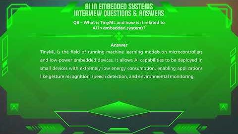 Artificial Intelligence in Embedded Systems | Top 30 Interview Questions & Answers 2025