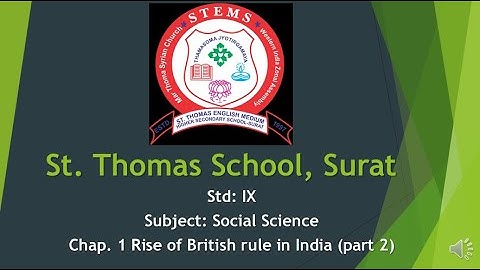Std 9#Social Science# ch 1 Rise of British rule in India#Part 2
