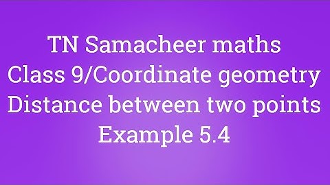 Example 5.4 Class 9 Coordinate geometry Tamilnadu Samacheer maths Nithyaganesh Maths