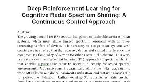 Deep Reinforcement Learning for Cognitive Radar Spectrum Sharing  A Continuous Control Approach