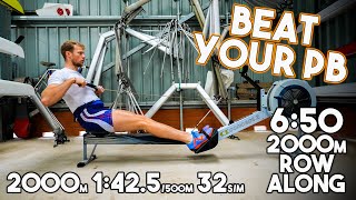 2000m Row in 6:50 Row Along | Real Time Tips