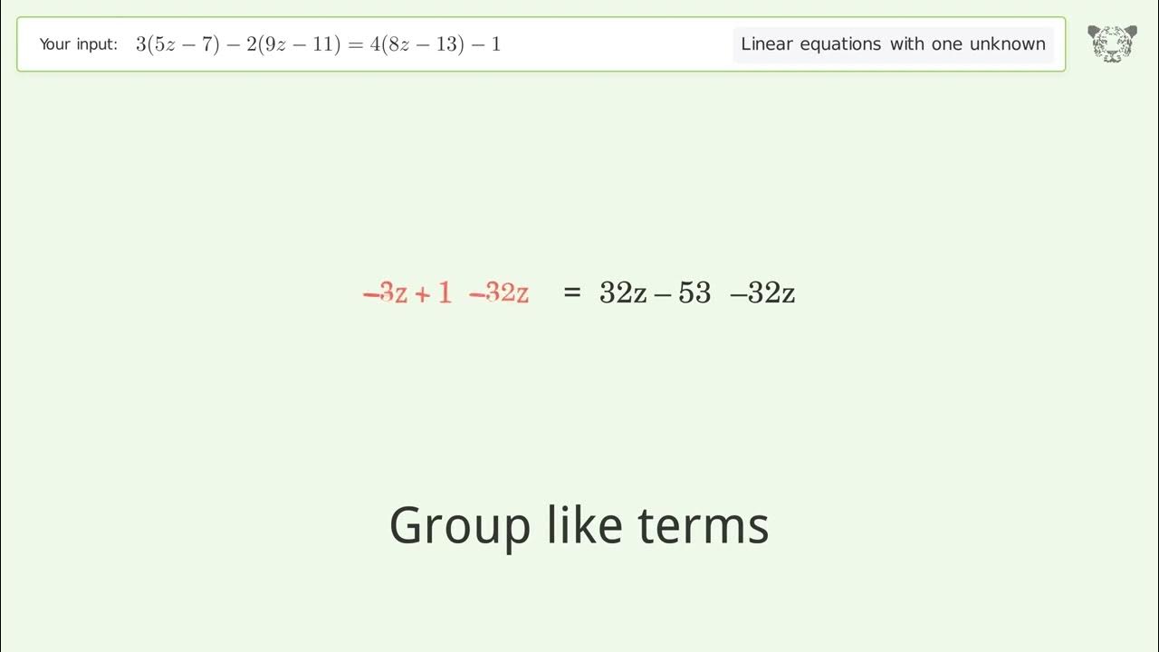 linear-equation-with-one-unknown-solve-3-5z-7-2-9z-11-4-8z-13-1