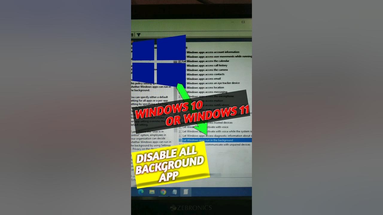 How To Disable all Background Running Apps In Windows 10 or 11 # ...