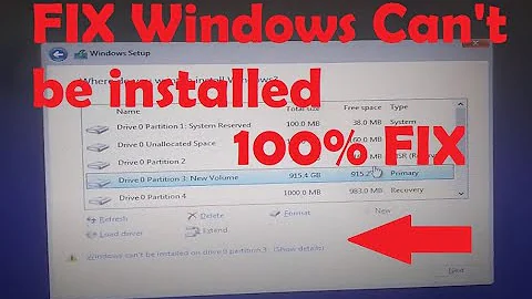 Fix windows can't be installed on drive 0 partition 1,2,3 100% easy Fix