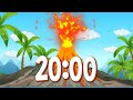 20 minute timer volcano explosion  countdown with sounds