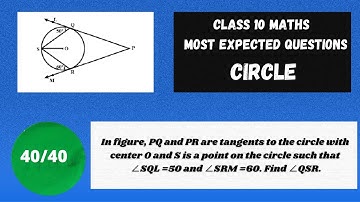 Most expected question In figure, PQ and PR are tangents to the circle with center O and S is a