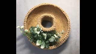 麻ひもリースの編み方（hemp cord wreath)