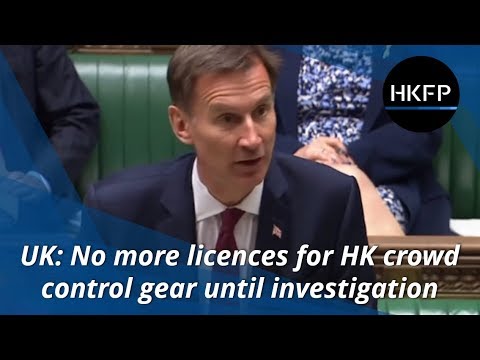 UK halts export licences for Hong Kong crowd control gear, urges investigation into clashes