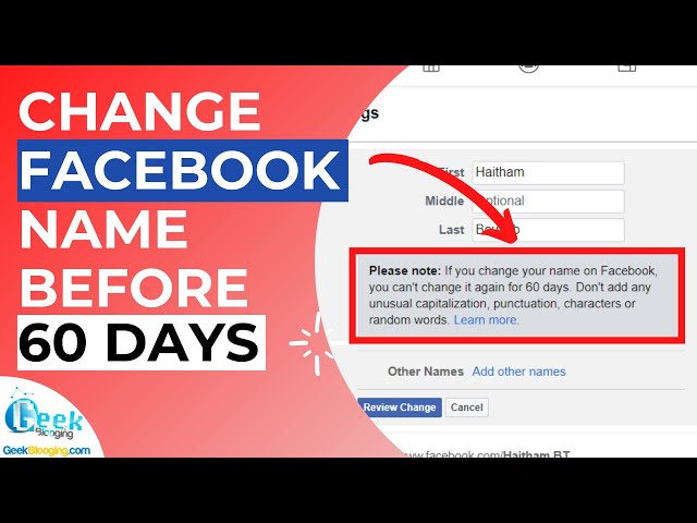 How to Change Facebook Profile Name after Name Limits Reached. - Tricks99