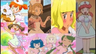 Pokémon Girls & Ash Dressed As Nurse Joy Montage