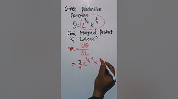 #shorts finding marginal product of labour ( MPL) From production function and derive short run PF