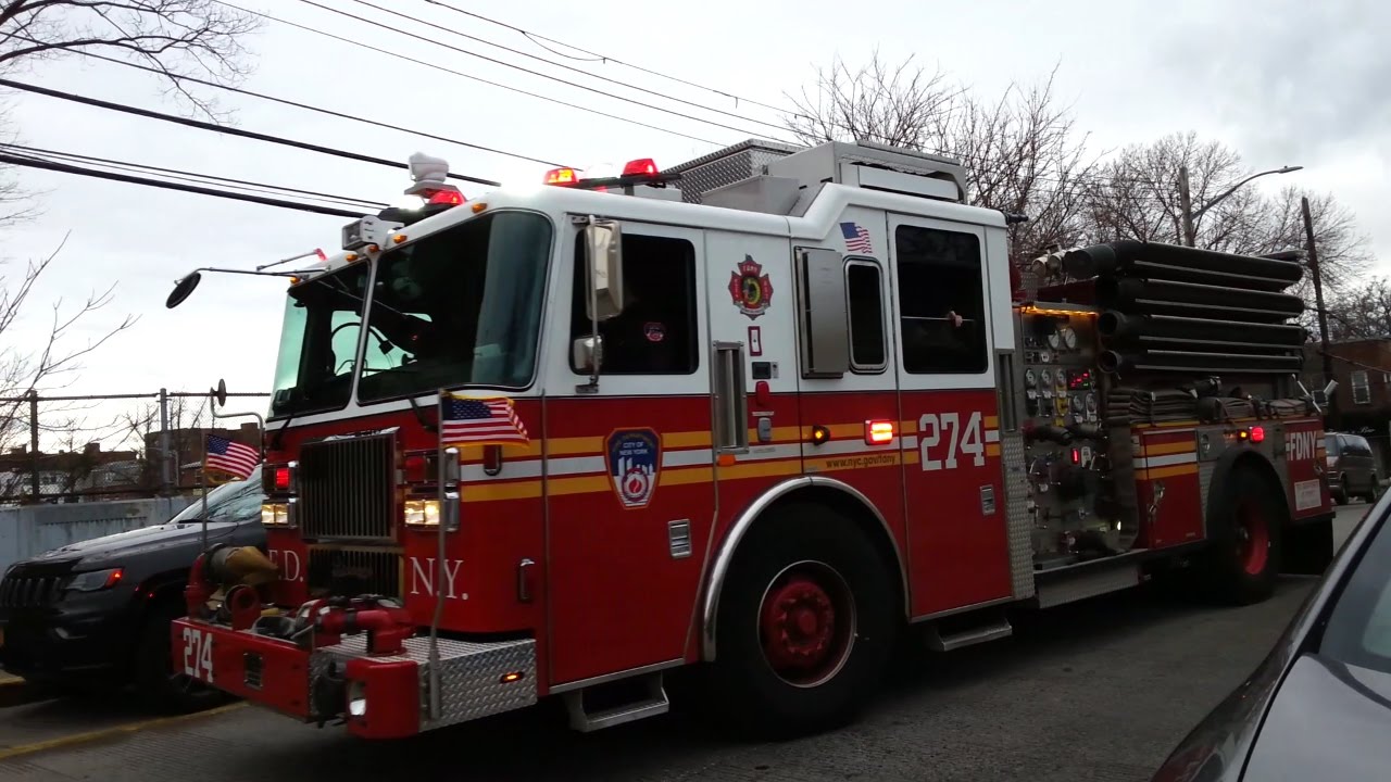 FDNY engine 274 returning quarters - YouTube