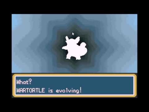 pokémon Fire Red GBA: Wartortle evolves into Blastoise