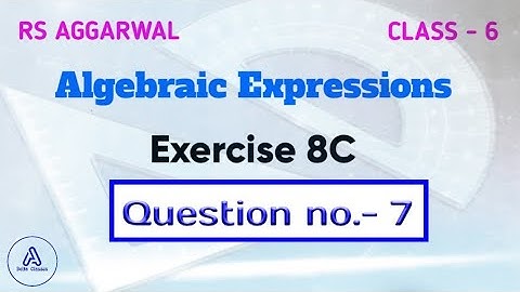 Chapter 8 exercise 8C Q7| rs aggarwal class 6| rs aggarwal