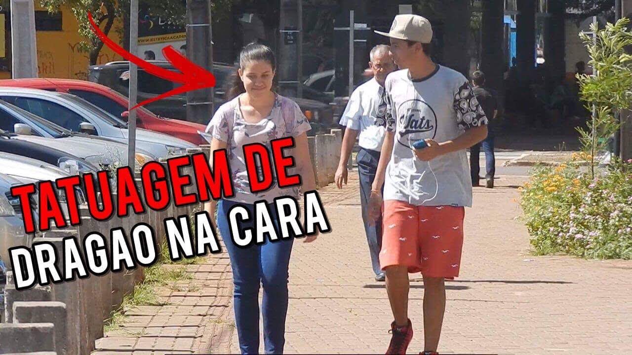 AONDE VOCÊ FEZ ESSA TATUAGEM DE DRAGÃO NA CARA (PEGADINHA) - YouTube
