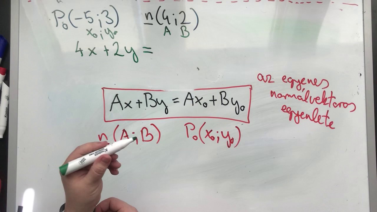 Egyenes normálvektoros egyenlete
