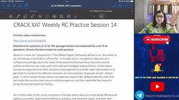 Reading Comprehension Practice Session LIVE with Note Making-Set 14|CAT