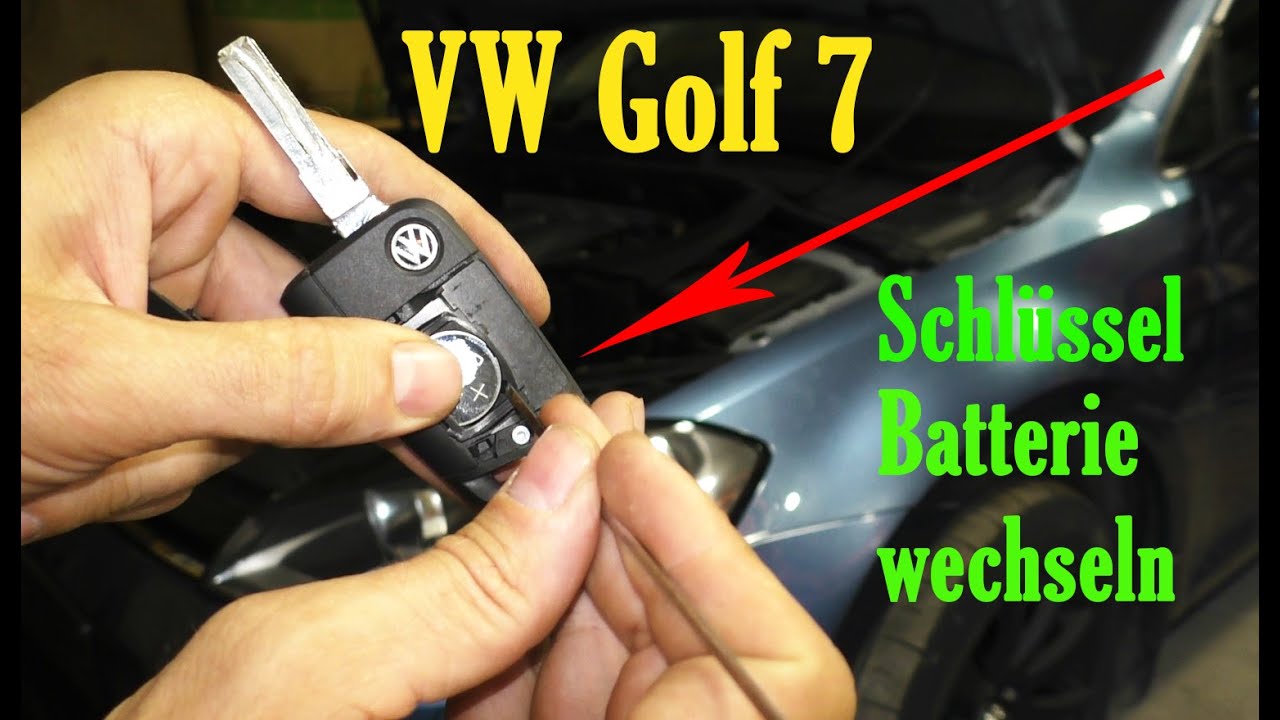 Golf 7 - Schlüssel Batterie wechseln (TUTORIAL) 