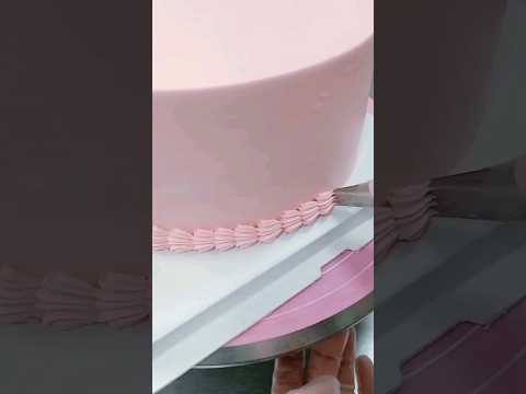 Beautiful pink & green🎀🍃 cake decoration #shorts #ytshorts #youtubeshorts