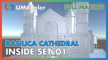 3D Modeling in Unity - Full Making Video of Modeling & Unwrapping Basilica Cathedral Inside Set 1