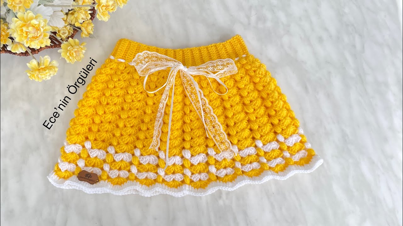 Highly Popular Easy Crochet Skirt Pattern /Çok Beğenilen Kolay Model Tığ işi Etek /1-2 yaş