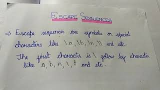 Escape sequence and format specifier in C PROGRAMMING
