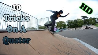 10 Tricks On A Quarter Pipe With Tommy||Skate (HD)