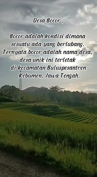 UNIQUE VILLAGE NAMES IN KEBUMEN