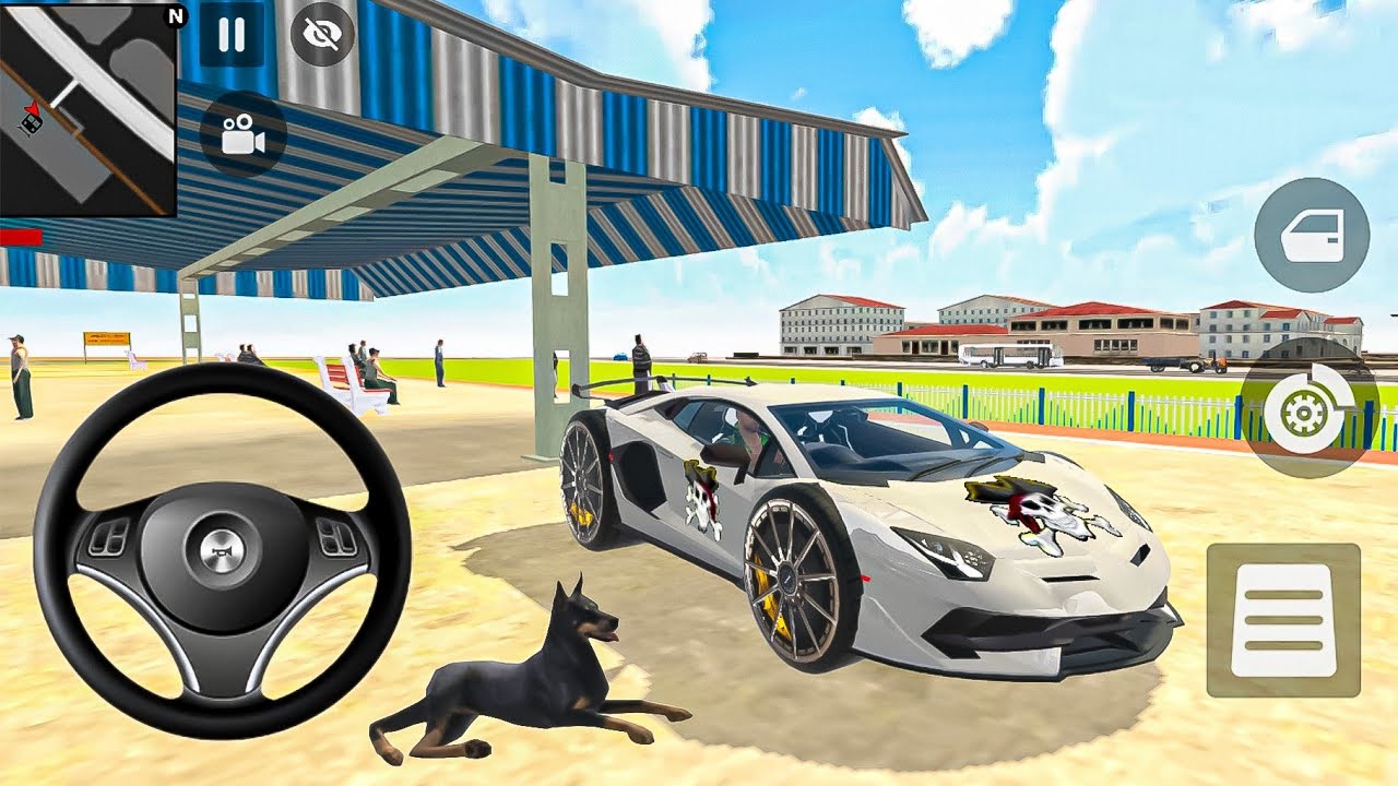 🤯Indian theif auto simulator🚜 new modified super car in showroom 🎉 and crash the train🚂