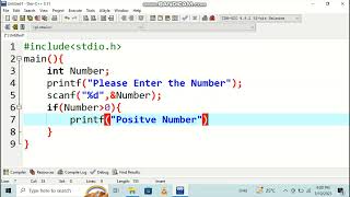 DICT MOD 1 C PROGRAM TO CHECK WHETHER AN INTEGER IS NEGATIVE/POSITIVE