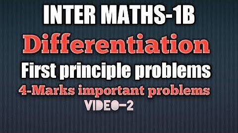 #Inter maths -1B// first principle problems //Differentiation