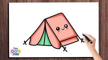 How to Draw a Tent (Easy Camping Tent Drawing Tutorial)