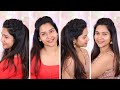 Hairstyle for college party simple easy 2min hairstyle for saree  kurti  cute hairstyle for girls