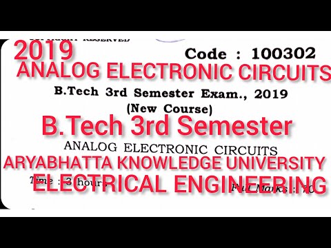 ANALOG ELECTRONIC CIRCUIT||QUESTION PAPER(2019)||B.Tech 3rd Semester||AKU_ PATNA||ELECTRICAL ENGG