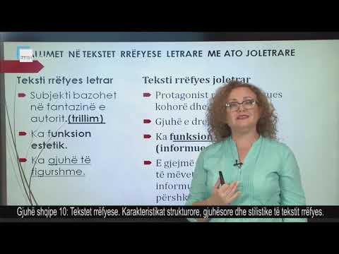 Gjuhë shqipe 10 - Tekstet rrëfyese. Karakteristikat strukturore, gjuhësore dhe stilistike.