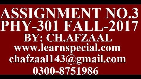 phy301 assignment 3 solution fall 2017