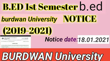 B.ed 1st Semester Exam date Burdwan University | b.ed routine| B.ED 1st Semester  NOTICE 2019-2021)