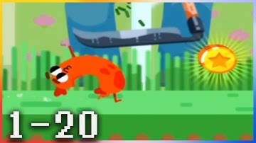 Run Sausage Run - Gamepla Walkthrough - Levels 1 - 20 ( no damage )