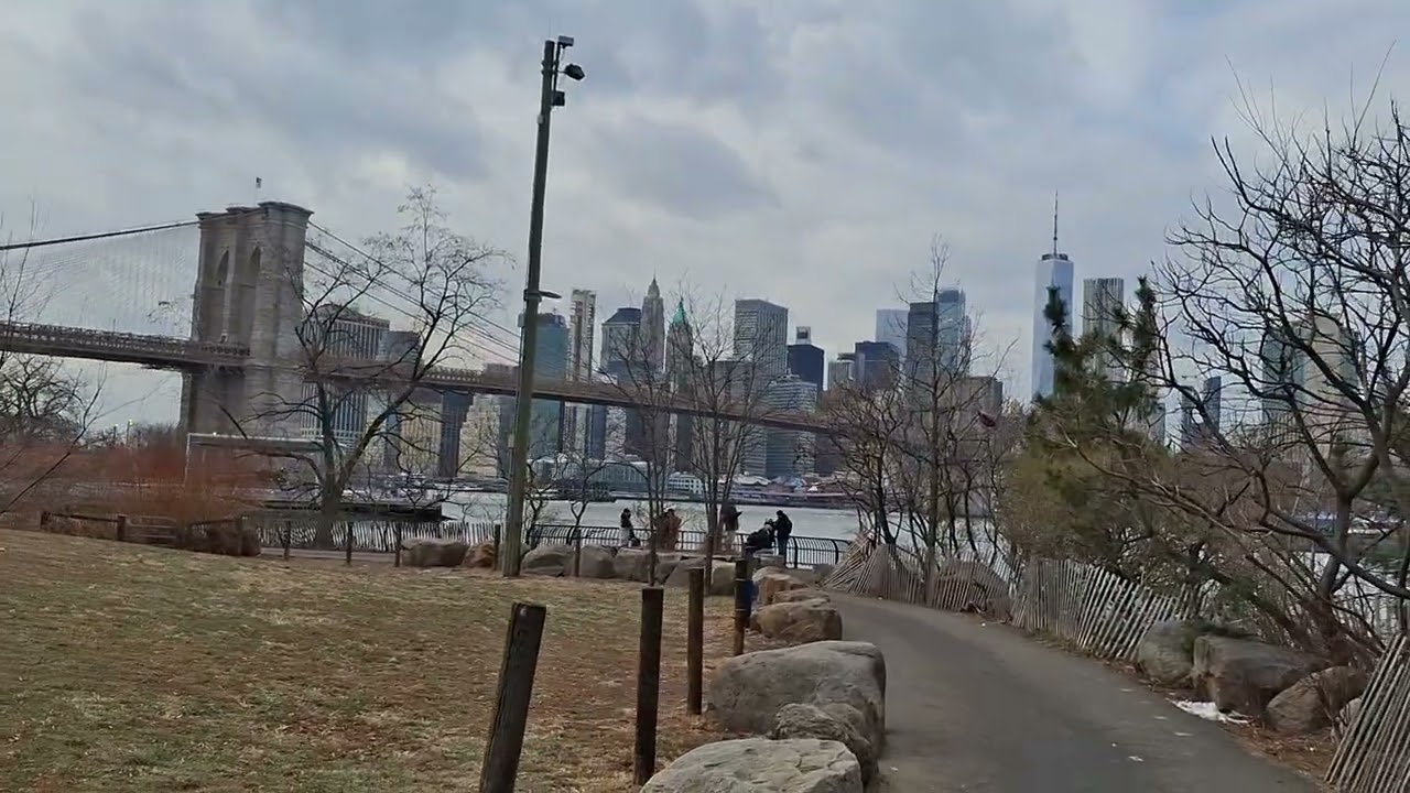 New York,  View of Manhattan from Brooklyn. 