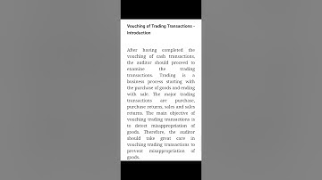 vouching of trading transactions