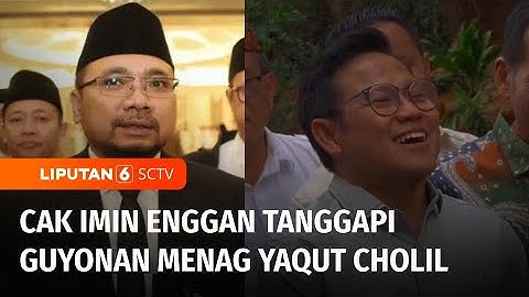 Bakal Cawapres Muhaimin Iskandar Menanggapi Dingin Candaan Menag Yaqut Cholil Qoumas | Liputan 6