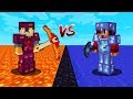 MUNDO DE LAVA VS MUNDO DE ÁGUA NO MINECRAFT