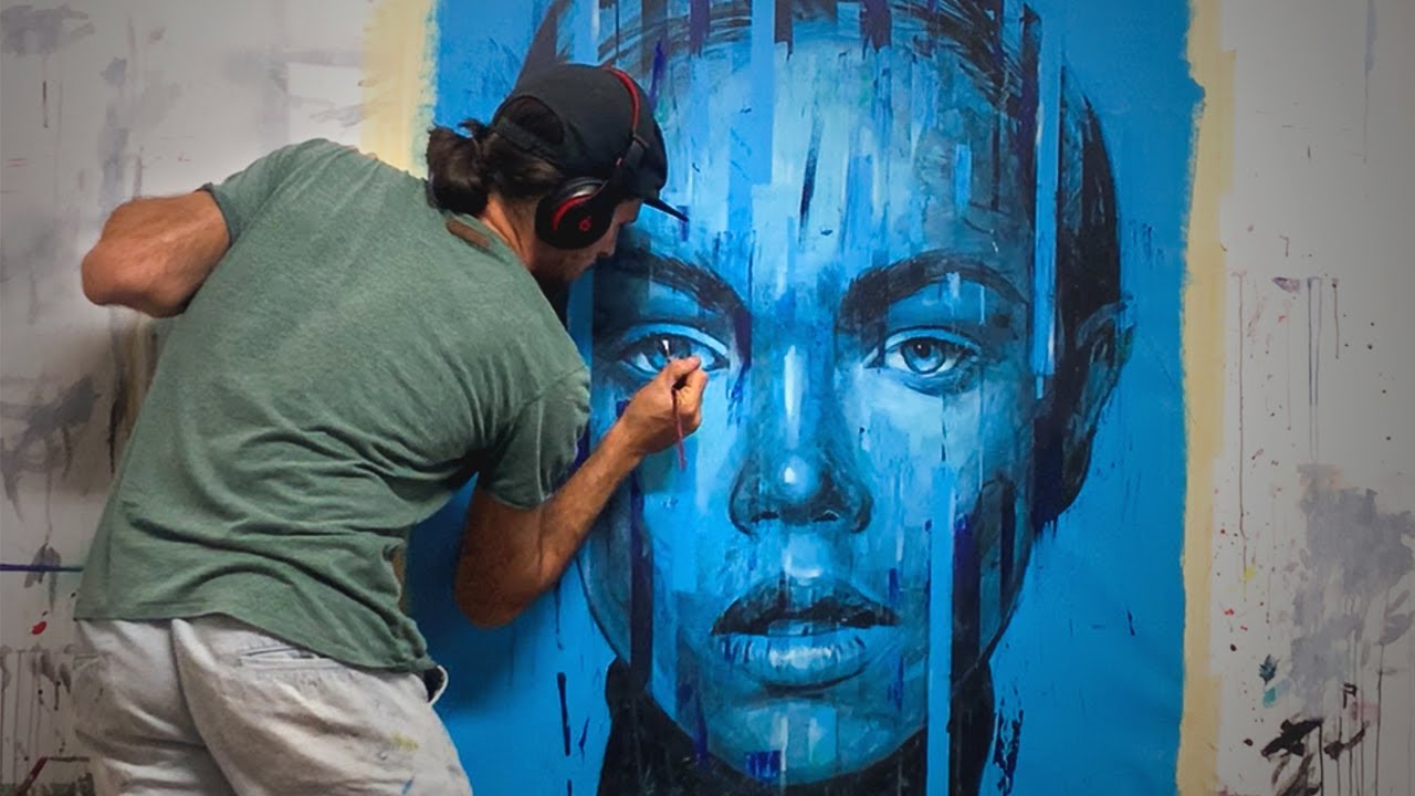 Painting A Face Using Acrylics Spray Paint Tape YouTube Maxresdefault